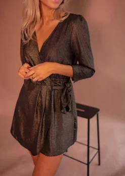 Cheap Robe Isee - Noire & Dorée - Décolleté Cache CoeurEasy Clothes Femme Robes