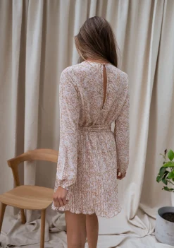 Shop Robe Lisa - beige à motifsEasy Clothes Femme Robes