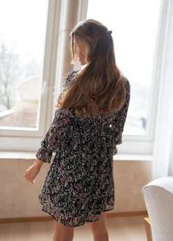 Sale Robe Lolly - noire à fleursEasy Clothes Femme Robes