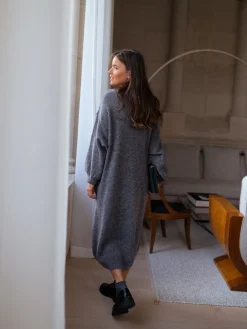 Cheap Robe longue Molly - grise en mailleEasy Clothes Femme Robes