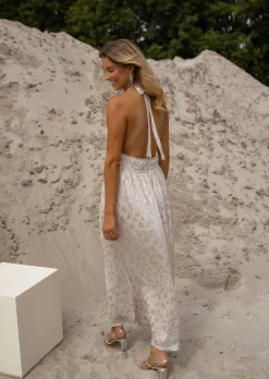 Best Sale Robe Léopard - Argenté & Beige - Sundy - Fendue & FluideEasy Clothes Femme Robes