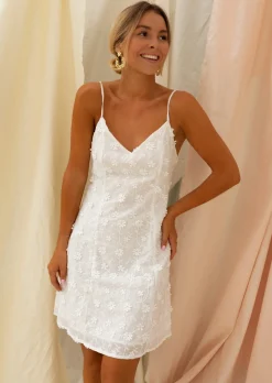 Hot Robe Myna Blanche | Broderie | Vêtements FemmeEasy Clothes Femme Robes