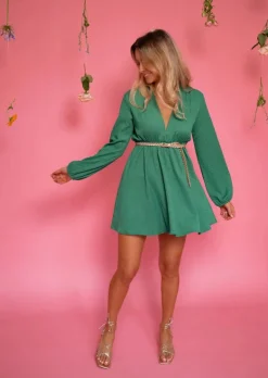 Flash Sale Robe Nella Verte | Made In Italy | Manches Longues | Easy Clothes Femme Robes