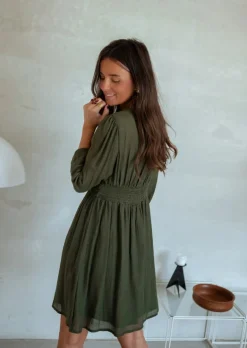 Cheap Robe Noah - Kaki - Col V Profond - DoubléeEasy Clothes Femme Robes