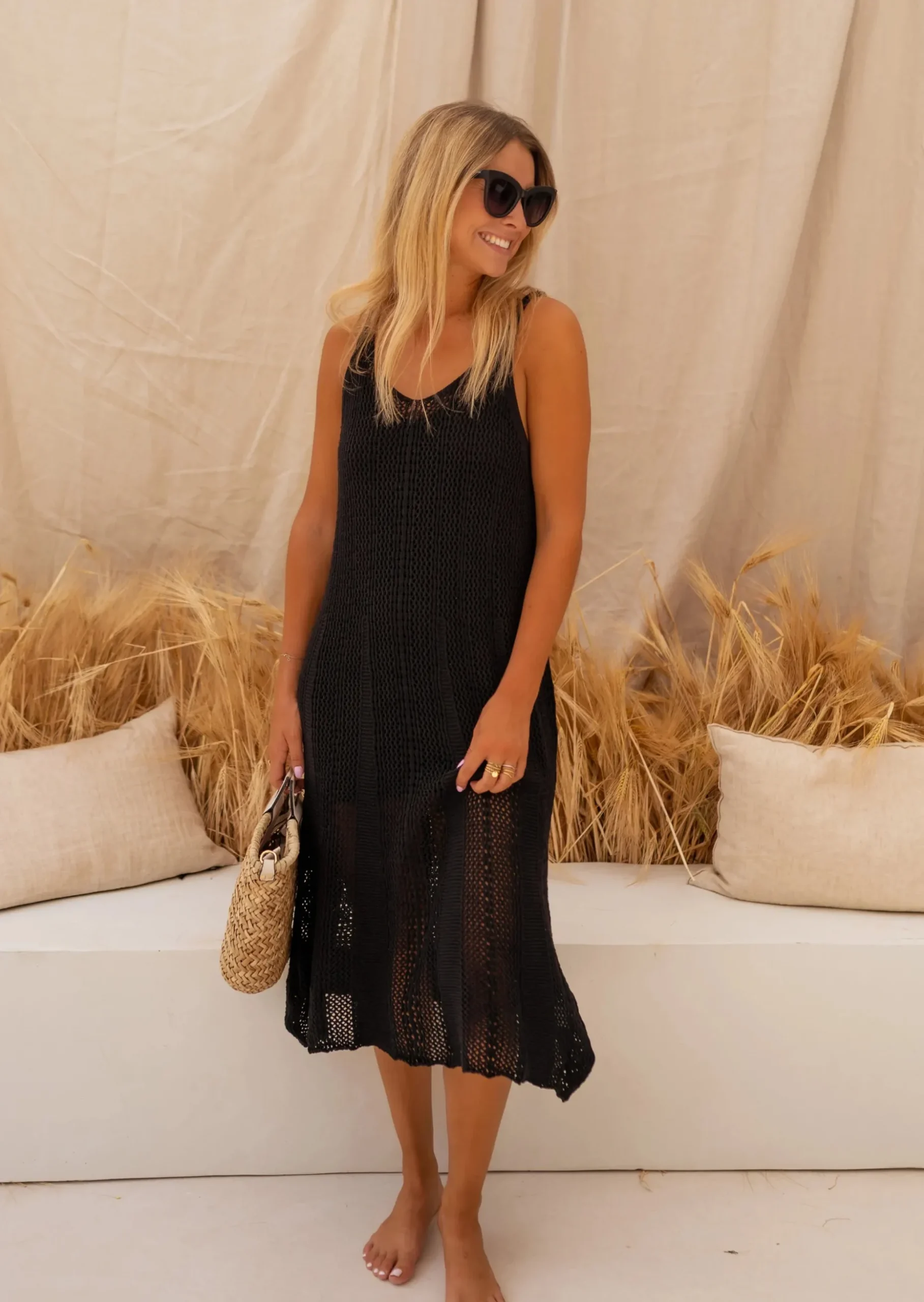 Cheap Robe Noire en Crochet - Wendy - Made in Italy - Printemps Été 2023Easy Clothes Femme Robes