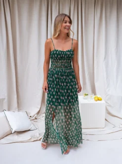 Cheap Robe Opera CREATION - verte à motifsEasy Clothes Femme Robes