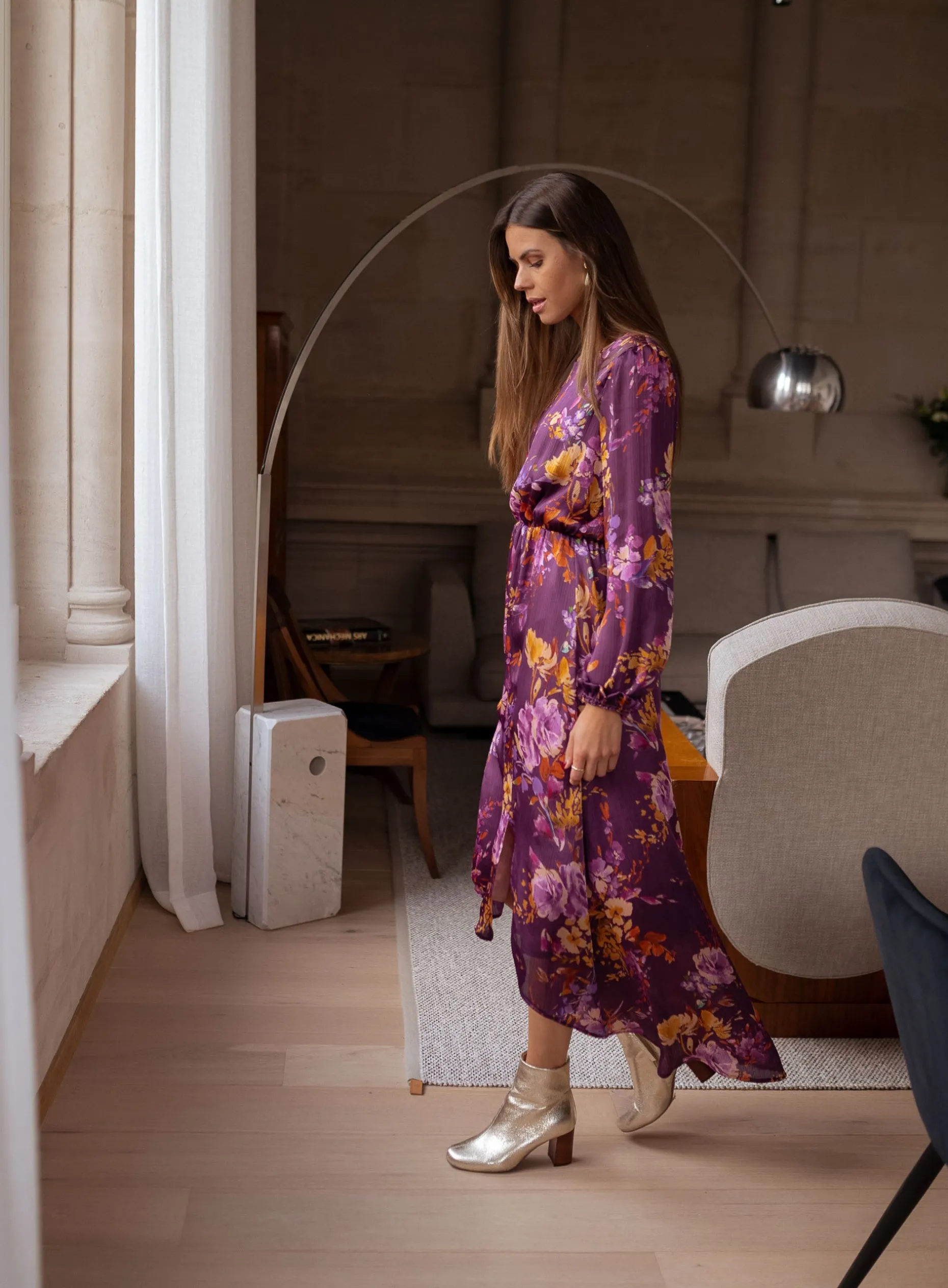 Cheap Robe Pantin CREATION - mauve à fleursEasy Clothes Femme Robes