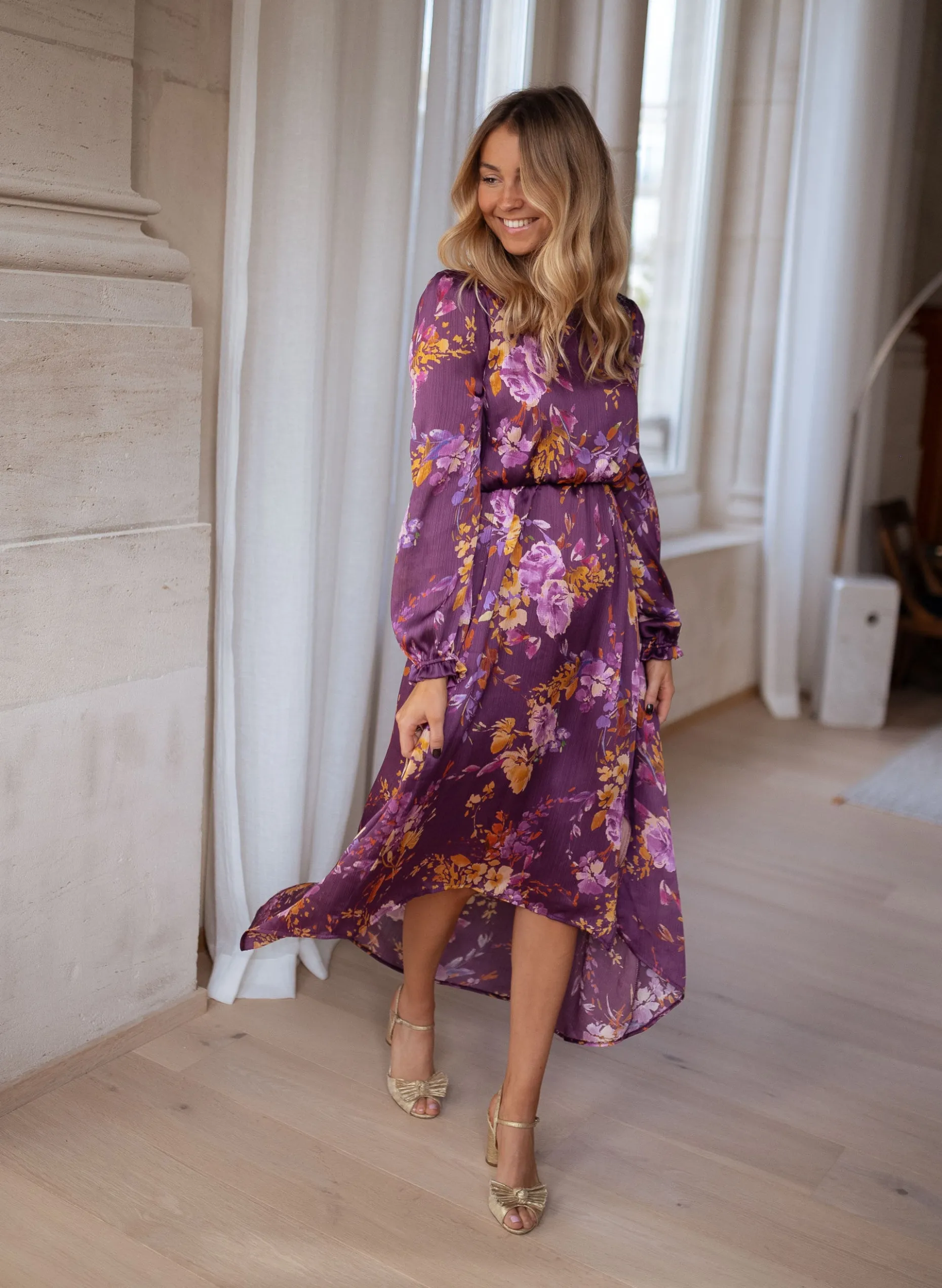 Cheap Robe Pantin CREATION - mauve à fleursEasy Clothes Femme Robes