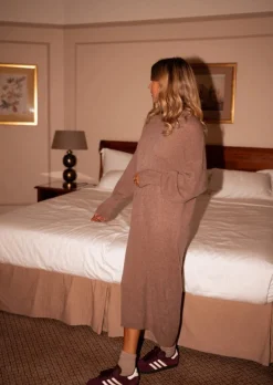 Sale Robe Pull Ségo - Taupe - Col Montant - Made in ItalyEasy Clothes Femme Robes