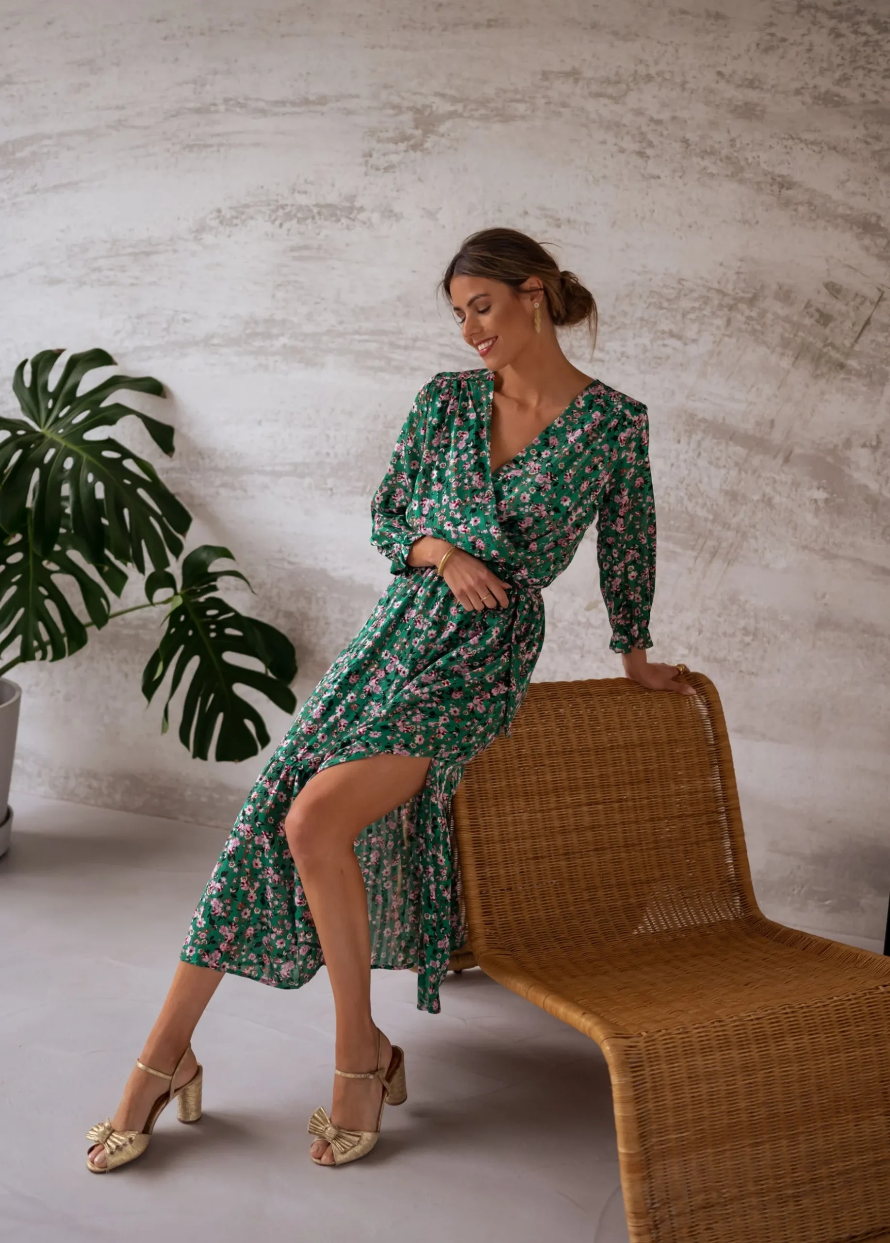 Discount Robe Rosie - verte à fleursEasy Clothes Femme Robes