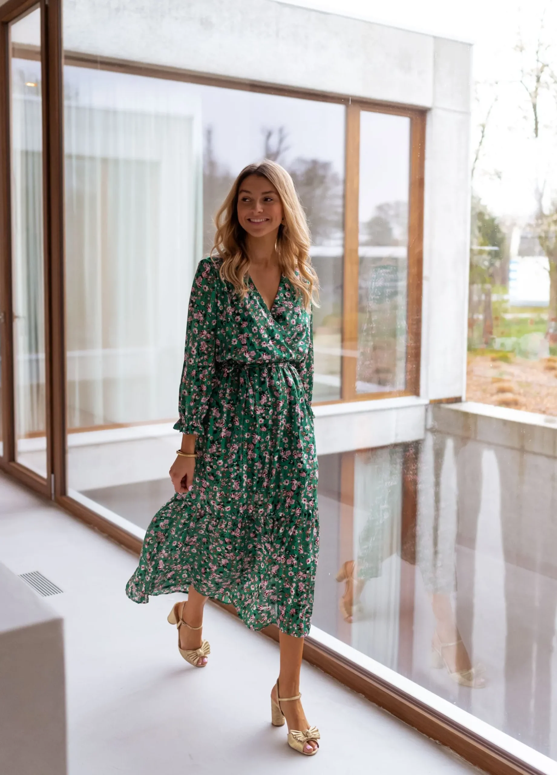 Discount Robe Rosie - verte à fleursEasy Clothes Femme Robes