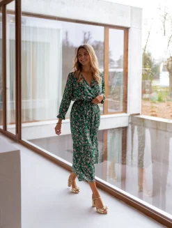 Discount Robe Rosie - verte à fleursEasy Clothes Femme Robes