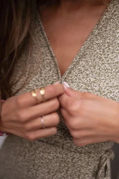 New Robe Salou - olive à fleursEasy Clothes Femme Robes