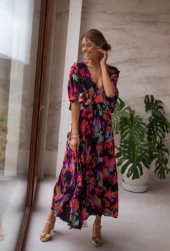 Outlet Robe Tilda - noire à motifsEasy Clothes Femme Robes