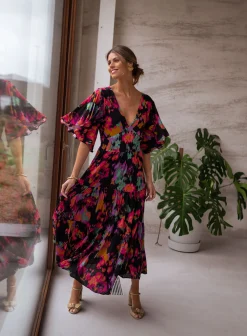 Outlet Robe Tilda - noire à motifsEasy Clothes Femme Robes