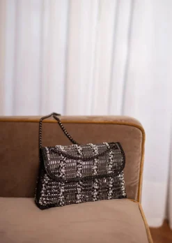 Best Sale Sac Irina - Perles Noires & Ecrues - RectangulaireEasy Clothes Sacs & Pochettes