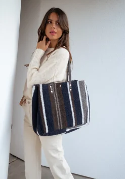 Best Sac Leah - bleu foncé à lignesEasy Clothes Sacs & Pochettes