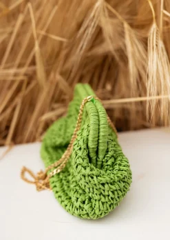 Cheap Sac Raphia Vert - Jerry - Poche Intérieure - Accessoires Easy Clothes Sacs & Pochettes