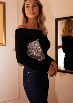 Store Sac Syla - Léopard Brillant - Chaine ArgentéeEasy Clothes Sacs & Pochettes