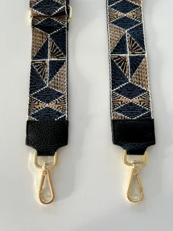 Outlet Sangle de sac Odina bleu, beige et noir | Sangle formes géométriques | Prêt-à-porter en ligne | Easy Clothes Sacs & Pochettes