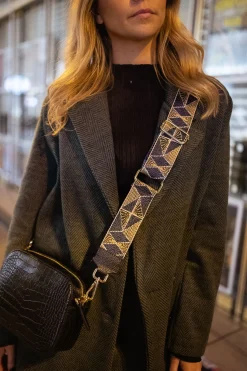 Outlet Sangle de sac Odina bleu, beige et noir | Sangle formes géométriques | Prêt-à-porter en ligne | Easy Clothes Sacs & Pochettes