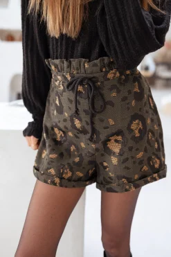 Discount Short Ayrton CREATION - léopard kakiEasy Clothes Femme Jupes & Shorts