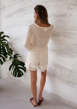 New Short Cola - écru en crochetEasy Clothes Femme Jupes & Shorts