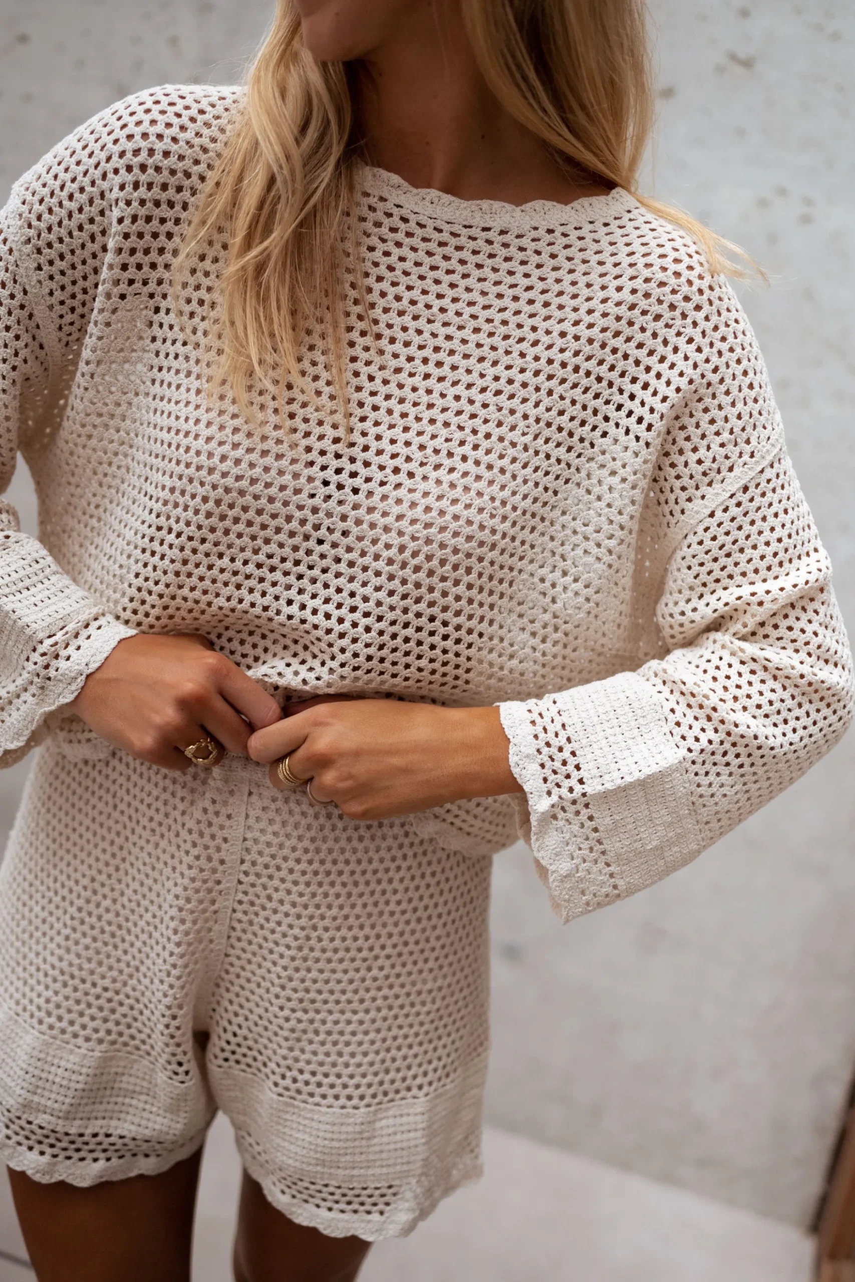 New Short Cola - écru en crochetEasy Clothes Femme Jupes & Shorts