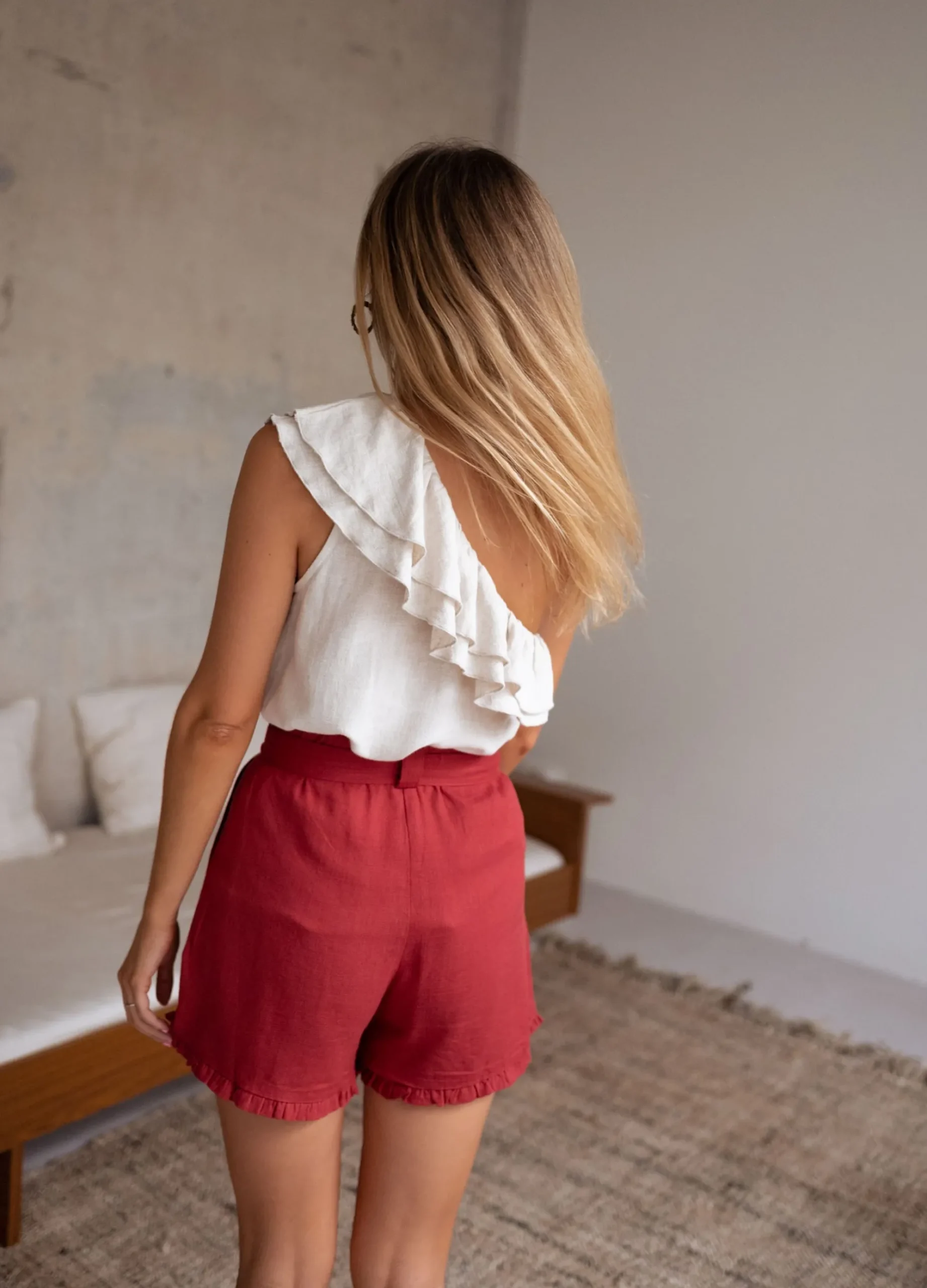 Best Sale Short Dorian - terracotta en linEasy Clothes Femme Jupes & Shorts