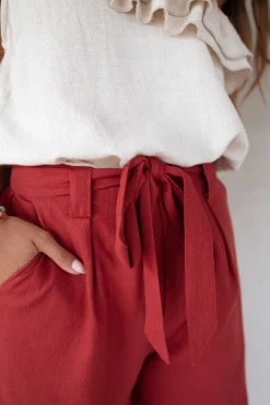 Best Sale Short Dorian - terracotta en linEasy Clothes Femme Jupes & Shorts