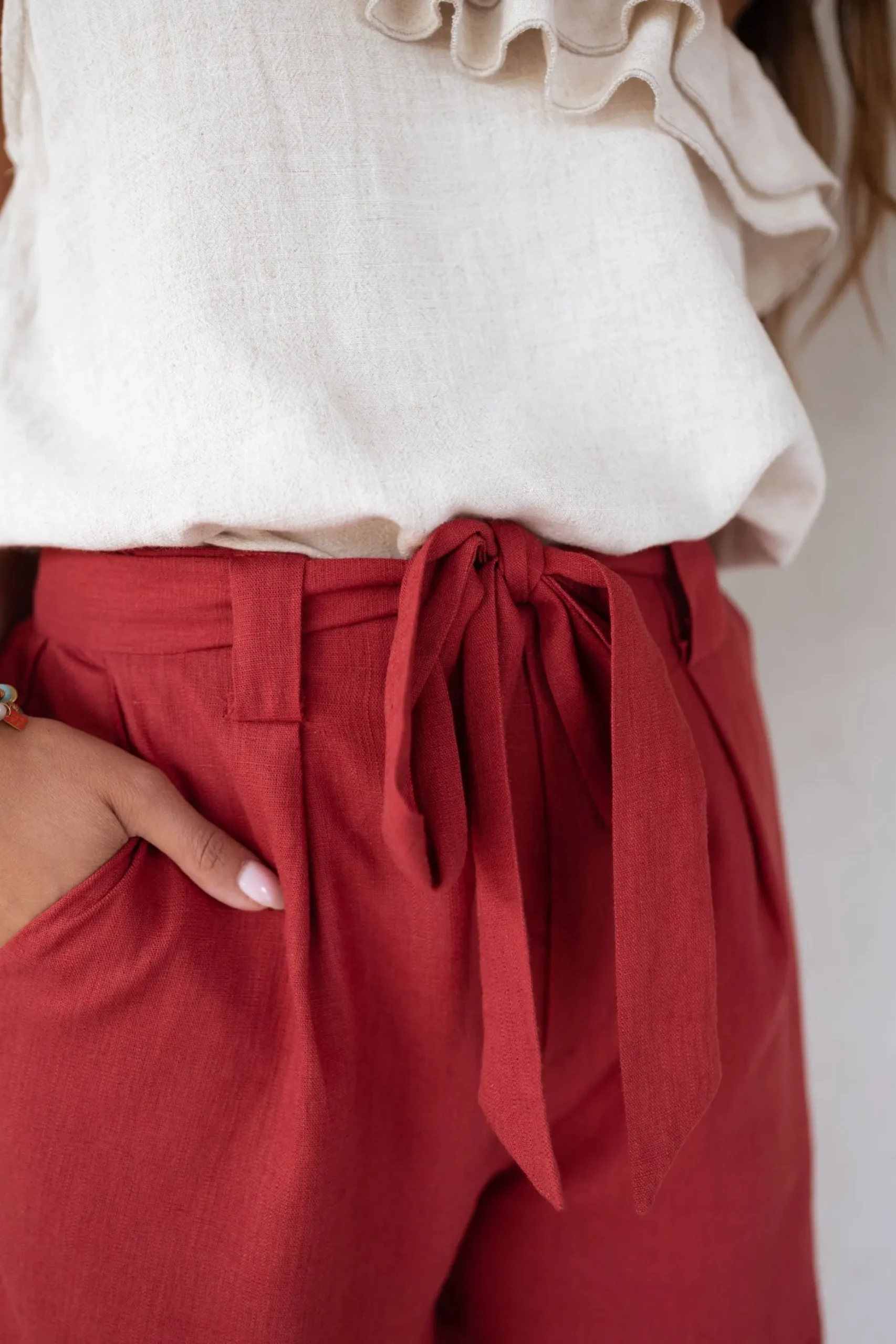 Best Sale Short Dorian - terracotta en linEasy Clothes Femme Jupes & Shorts