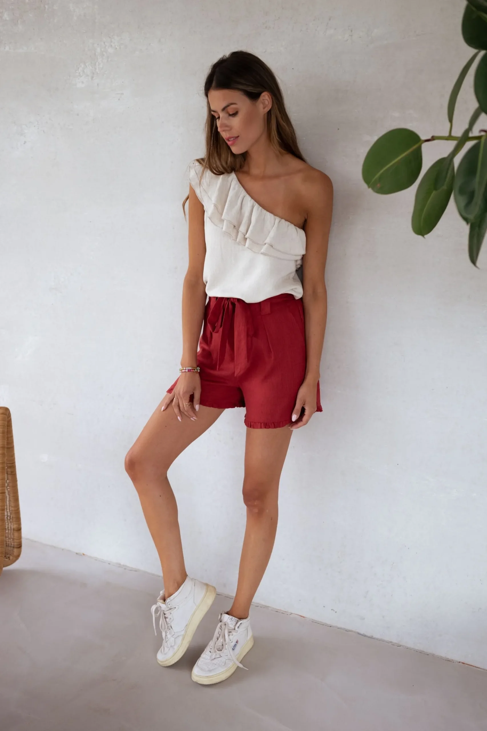 Best Sale Short Dorian - terracotta en linEasy Clothes Femme Jupes & Shorts
