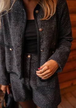 Sale Short Edgard - Chiné - Noir & GrisEasy Clothes Femme Jupes & Shorts