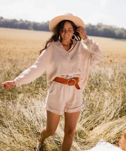 Online Short Irini - beige en linEasy Clothes Femme Jupes & Shorts