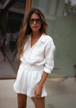 Sale Short Irini - blanc en linEasy Clothes Femme Jupes & Shorts