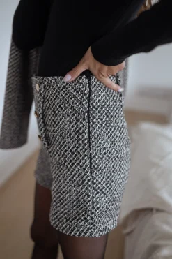 Sale Short Roman - en tweed noir et blancEasy Clothes Femme Jupes & Shorts