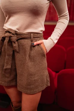 Best Short Youny - brun à carreauxEasy Clothes Femme Jupes & Shorts