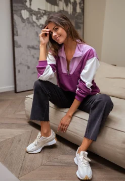 Online Sweat Elisabeth - mauve et écruEasy Clothes Femme Pulls & Gilets