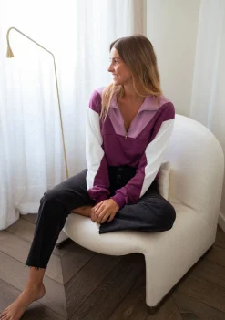 Online Sweat Elisabeth - mauve et écruEasy Clothes Femme Pulls & Gilets