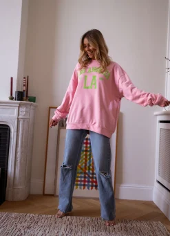 Discount Sweat Los angeles - rose et vertEasy Clothes Femme Pulls & Gilets