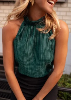 Shop Top Fella Vert Canard - Effet Soie - Coupe DroiteEasy Clothes Femme Tops & T-shirts