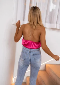 Best Top Manel rose | Top satiné rose | Prêt-à-porter en ligne | Easy Clothes Femme Tops & T-shirts