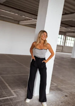 Hot Top Marshall ligné écru et noir | Top bandeau ligné | Prêt-à-porter en ligne | Easy Clothes Femme Tops & T-shirts