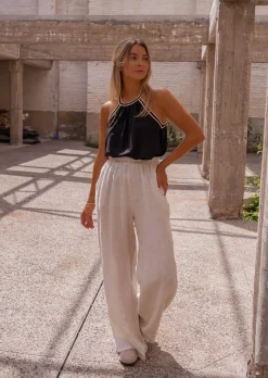 Fashion Top Pia - Noir - Finition Crochet - Col Rond - Vêtements FemmeEasy Clothes Femme Tops & T-shirts