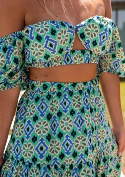 Online Top Vanessa vert à motifs | Top dos ouvert | Prêt-à-porter en ligne | Easy Clothes Femme Tops & T-shirts