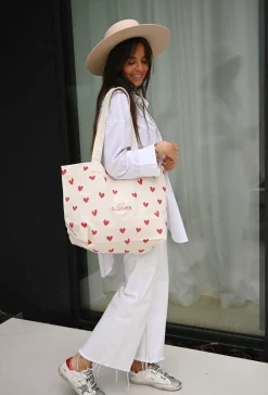 Discount Tote bag Easy Clothes - à coeurs rouges Sacs & Pochettes