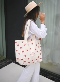 Discount Tote bag Easy Clothes - à coeurs rouges Sacs & Pochettes