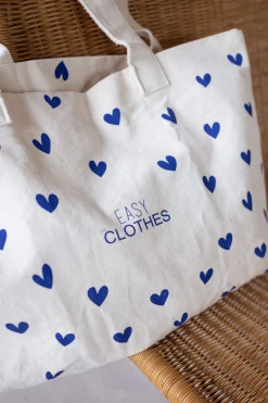 Sale Tote bag Easy Clothes - à coeurs bleus Sacs & Pochettes