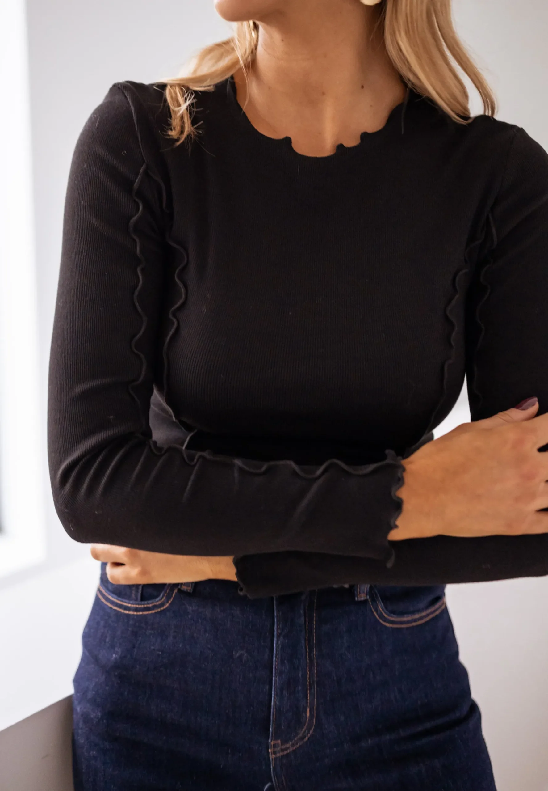 New T-shirt - Magda - noirEasy Clothes Femme Tops & T-shirts