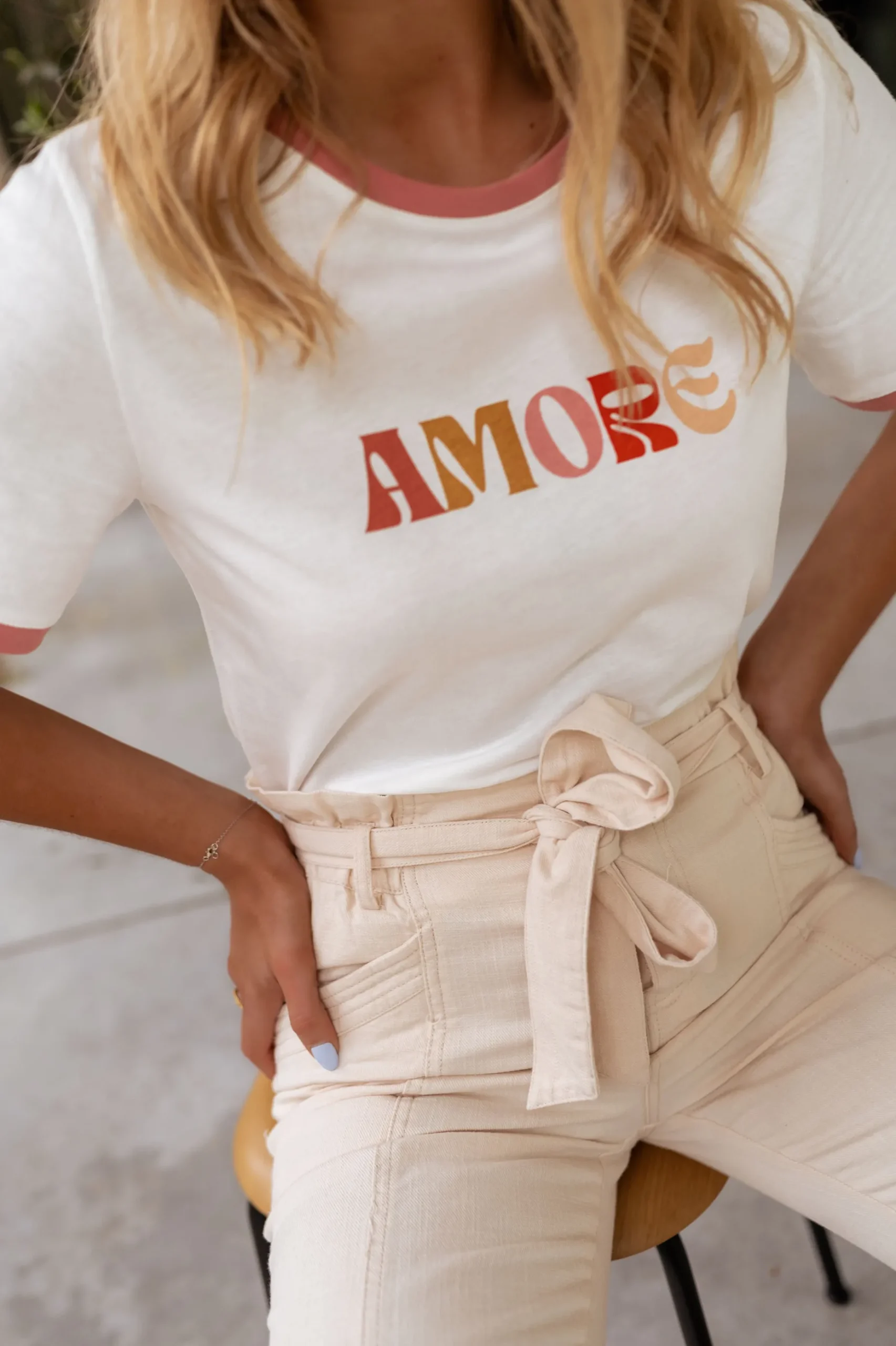 New T-shirt Amore beige | T-shirt à imprimés | Prêt-à-porter en ligne | Easy Clothes Femme Tops & T-shirts